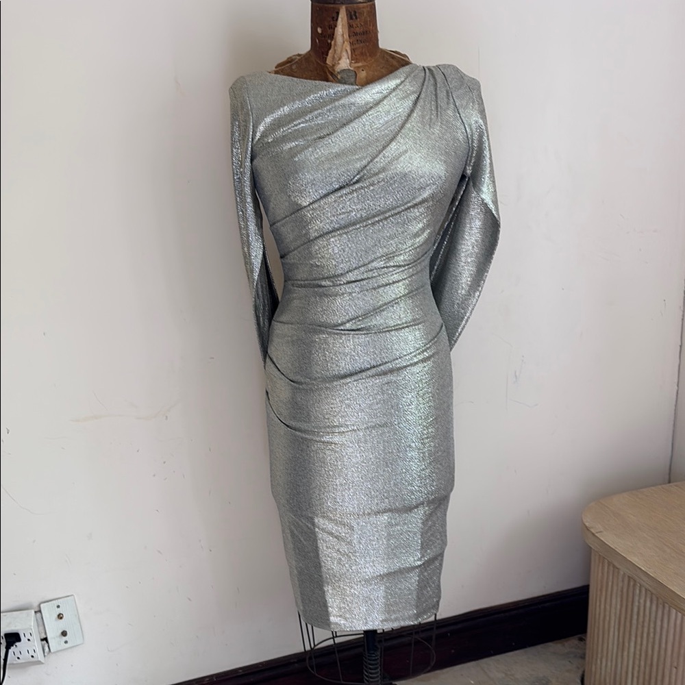 Elegant Silver Evening Dress